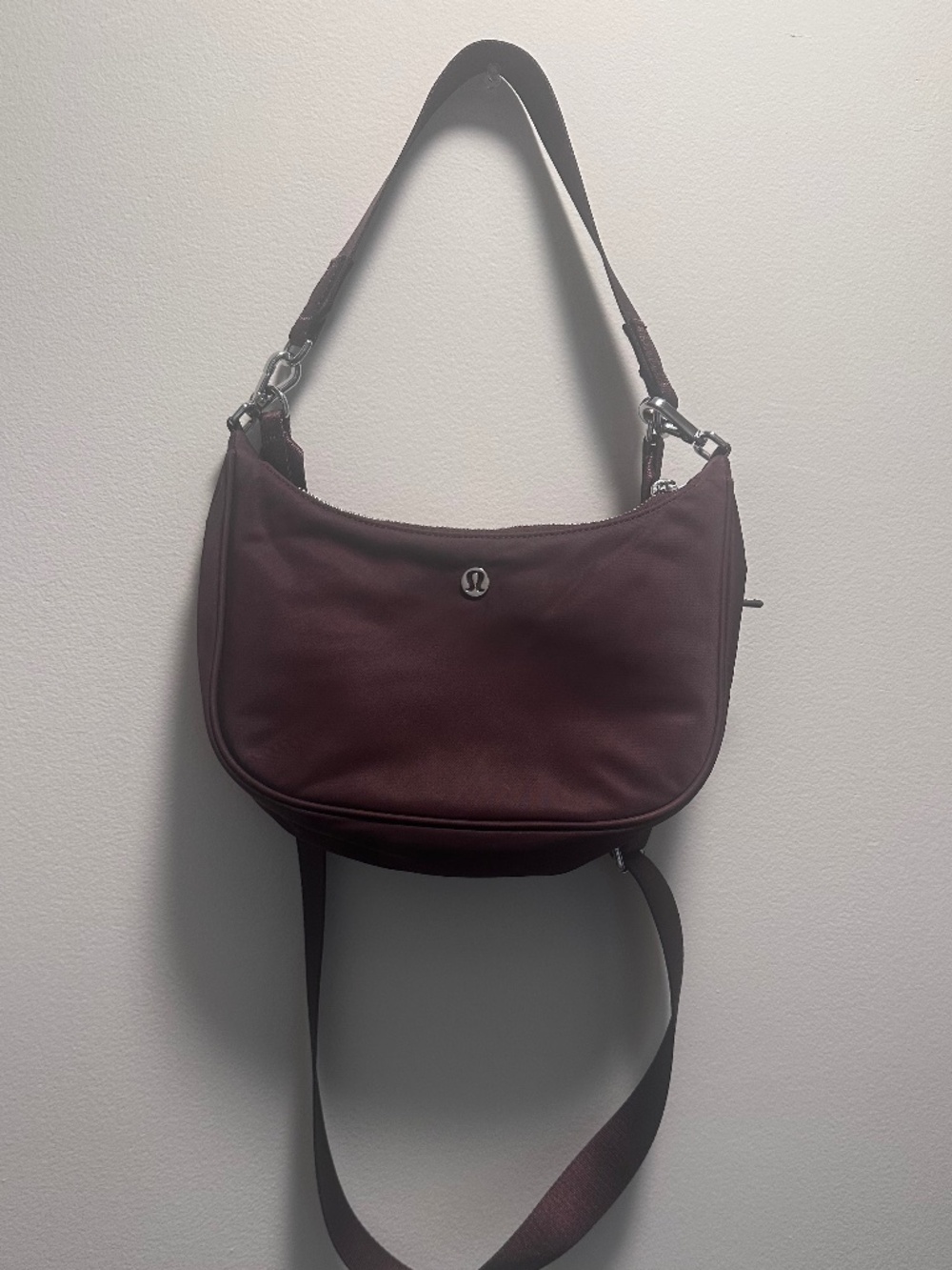 Lululemon City Essentials Small Shoulder Bag 3L  - Brown with Silver Hardware